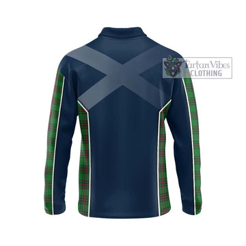 Anstruther Tartan Long Sleeve Polo Shirt with Family Crest and Lion Rampant Vibes Sport Style - Tartan Vibes Clothing