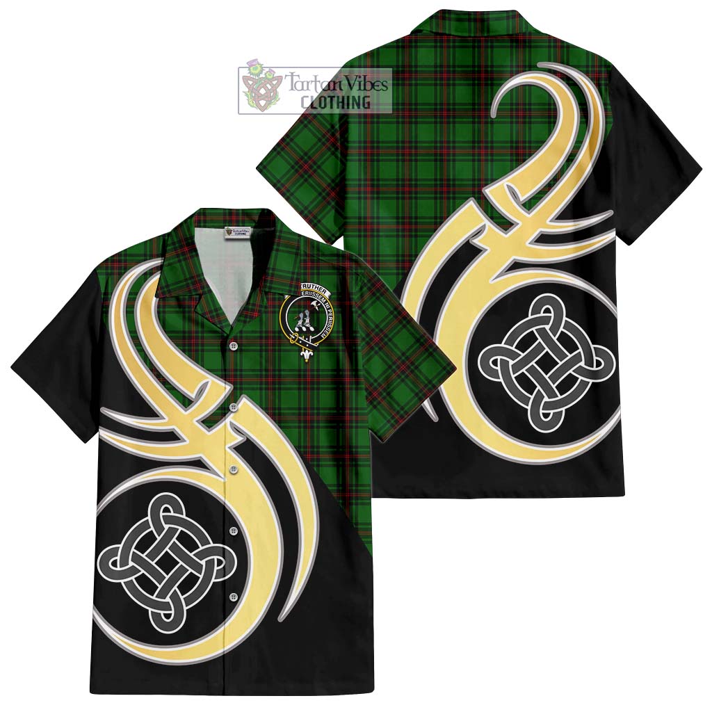 Anstruther Tartan Hawaiian Shirt with Family Crest and Celtic Symbol Style - Tartan Vibes Clothing