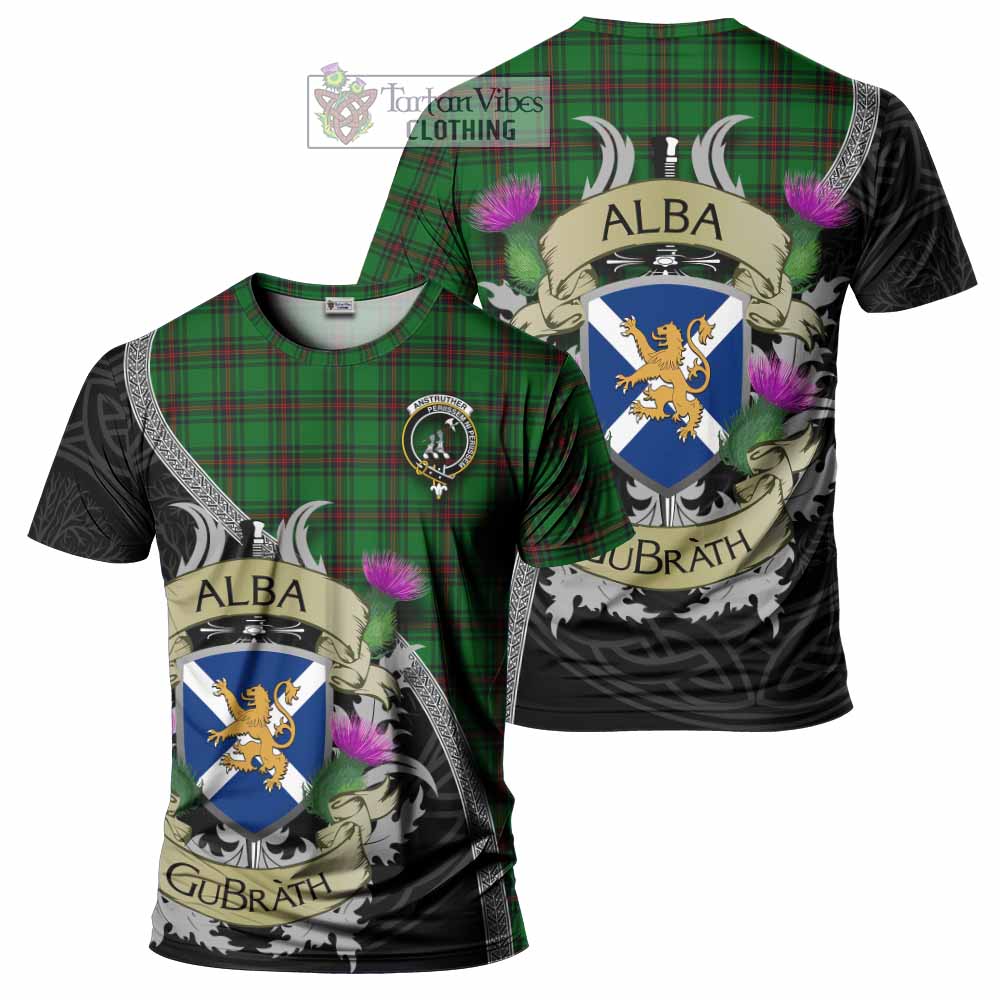 Anstruther Tartan Family Crest T-Shirt Lion Rampant Royal Thistle Shield Celtic Inspired - Tartan Vibes Clothing