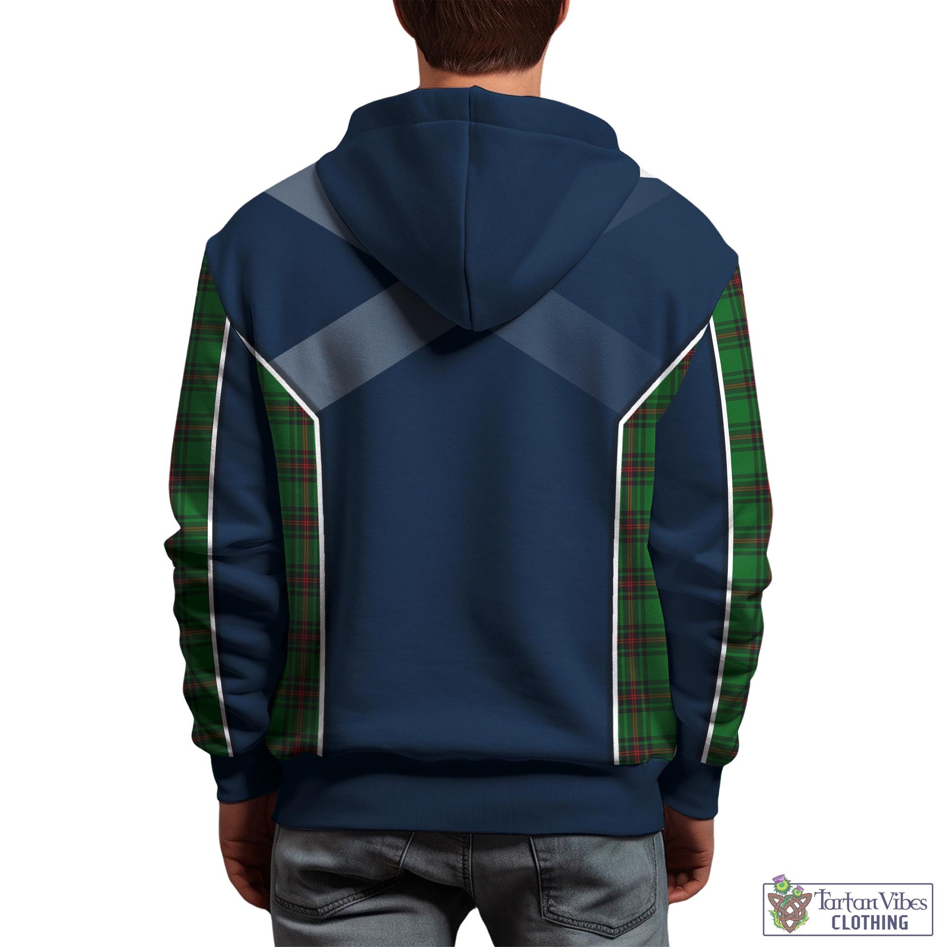 Tartan Vibes Clothing Anstruther Tartan Hoodie with Family Crest and Lion Rampant Vibes Sport Style