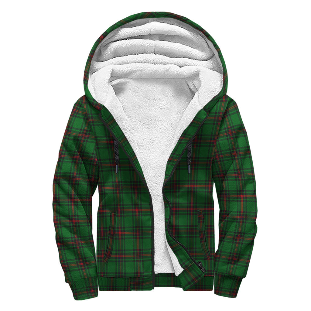 Anstruther Tartan Sherpa Hoodie with Family Crest - Tartanvibesclothing