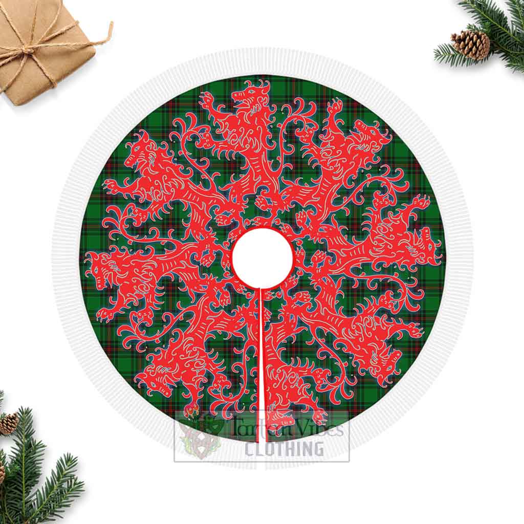 Anstruther Tartan Christmas Tree Skirt Lion Rampant Style Fringed Tree Skirts - Tartan Vibes Clothing