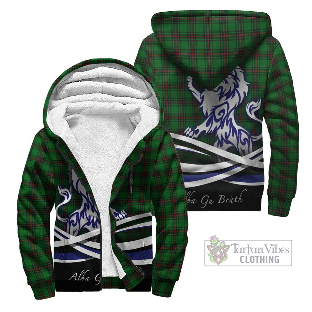 Anstruther Tartan Sherpa Hoodie with Alba Gu Brath Regal Lion Emblem Unisex - Tartan Vibes Clothing