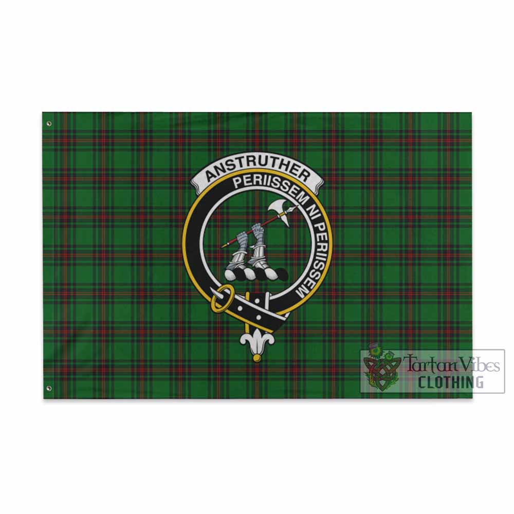 Tartan Vibes Clothing Anstruther Tartan House Flag with Family Crest