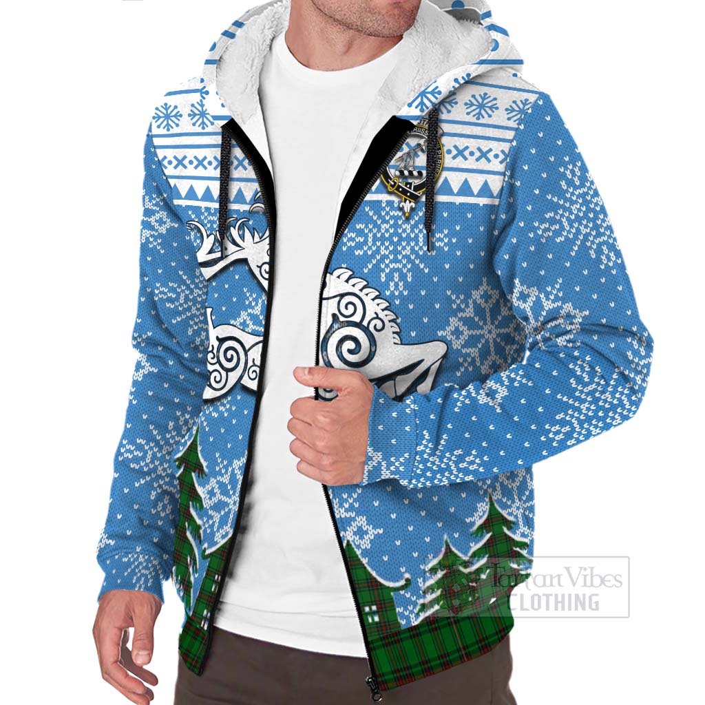 Anstruther Clan Christmas Sherpa Hoodie Celtic Reindeer Style Unisex - Tartan Vibes Clothing