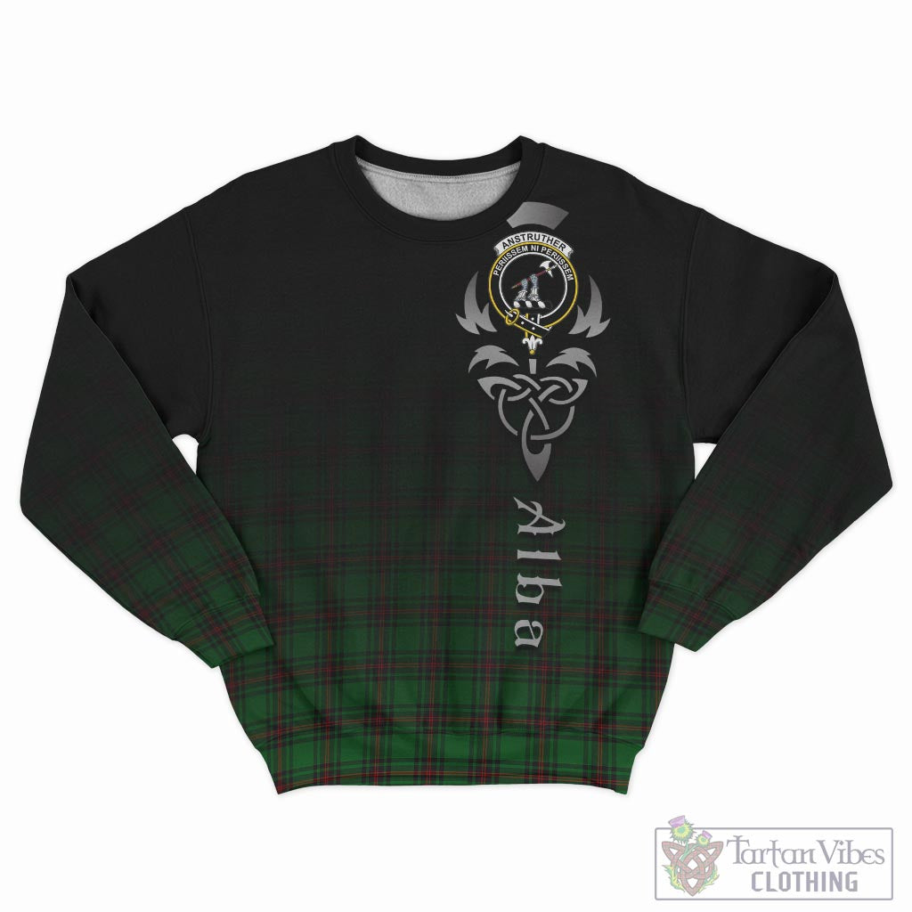 Tartan Vibes Clothing Anstruther Tartan Sweatshirt Featuring Alba Gu Brath Family Crest Celtic Inspired