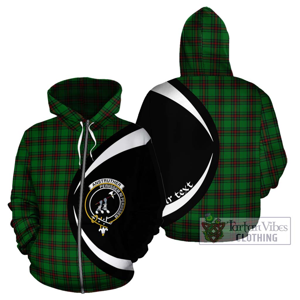 Anstruther Tartan Hoodie with Family Crest Circle Style - Tartan Vibes Clothing