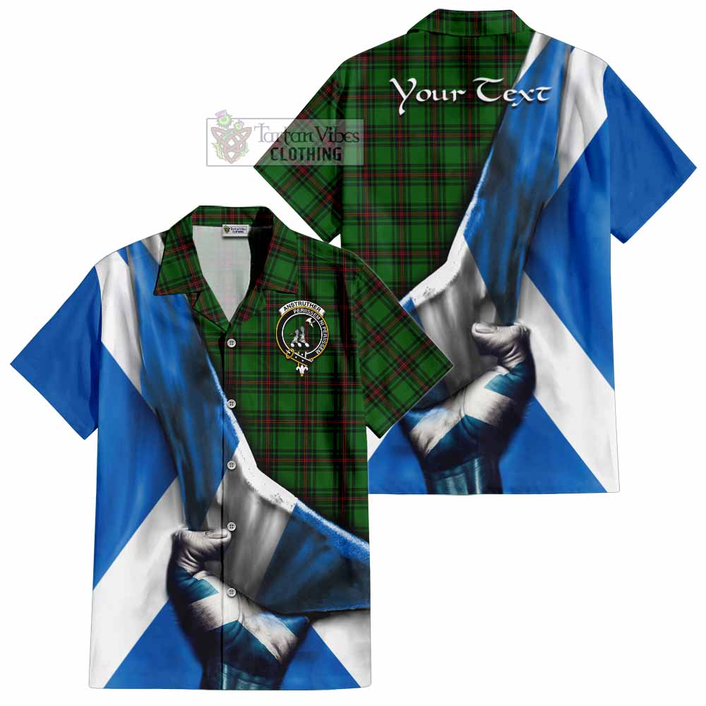 Anstruther Tartan Hawaiian Shirt with Family Crest Scotland Patriotic Style - Tartan Vibes Clothing