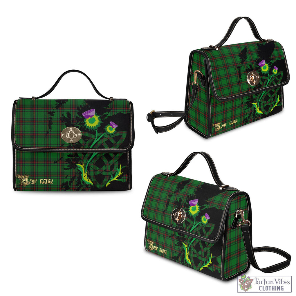Tartan Vibes Clothing Anstruther Tartan Waterproof Canvas Bag with Scotland Map and Thistle Celtic Accents