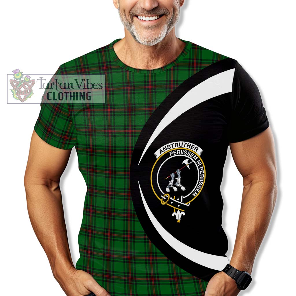Anstruther Tartan T-Shirt with Family Crest Circle Style - Tartan Vibes Clothing