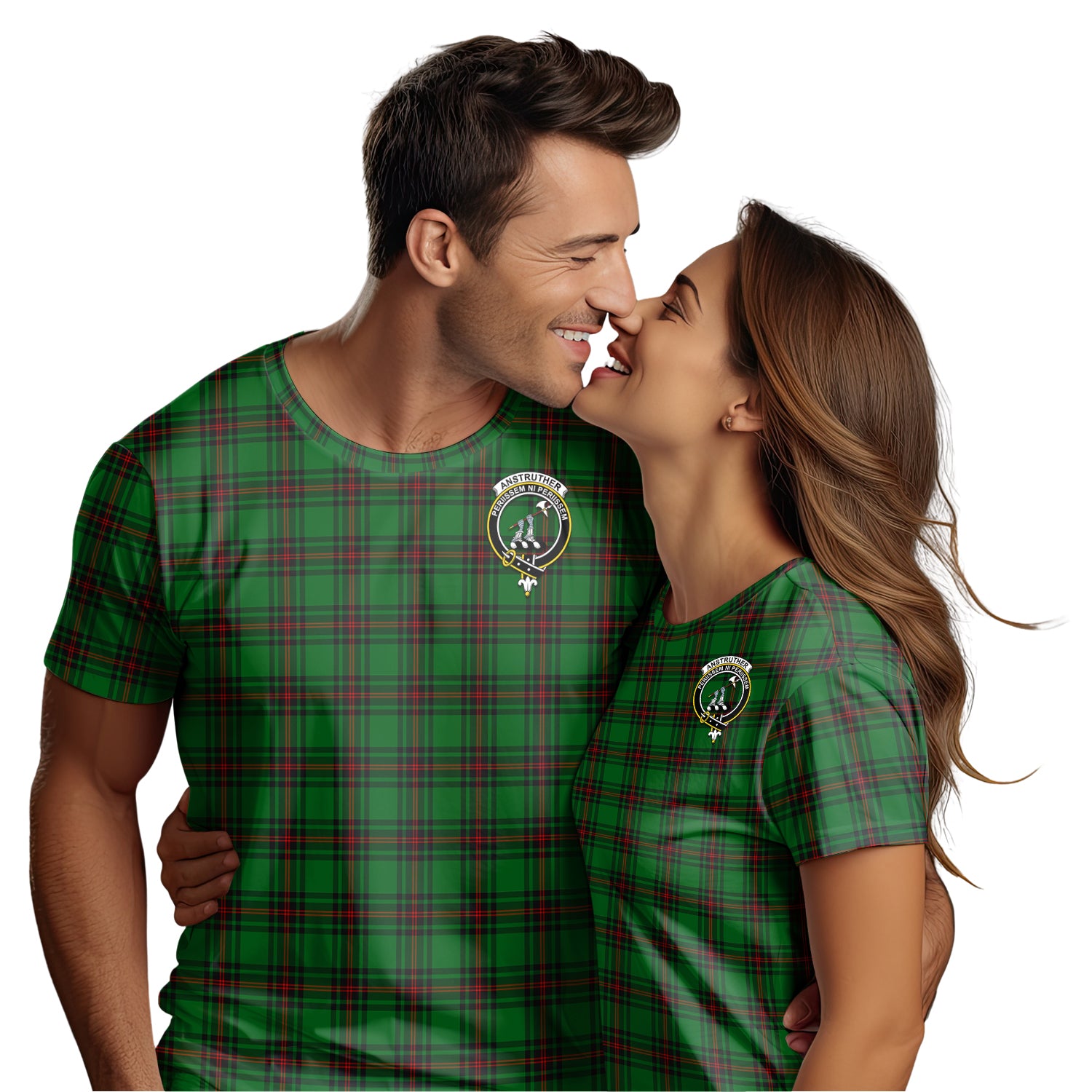 Anstruther Tartan T-Shirt with Family Crest - Tartanvibesclothing