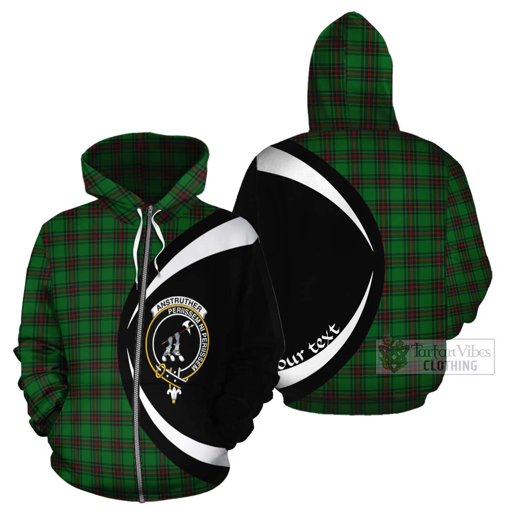 Anstruther Tartan Cotton Hoodie with Family Crest Circle Style - Tartan Vibes Clothing