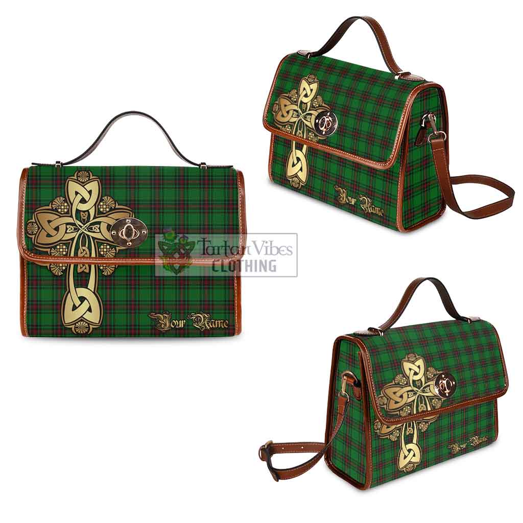 Tartan Vibes Clothing Anstruther Tartan Waterproof Canvas Bag Golden Thistle Celtic Cross Style