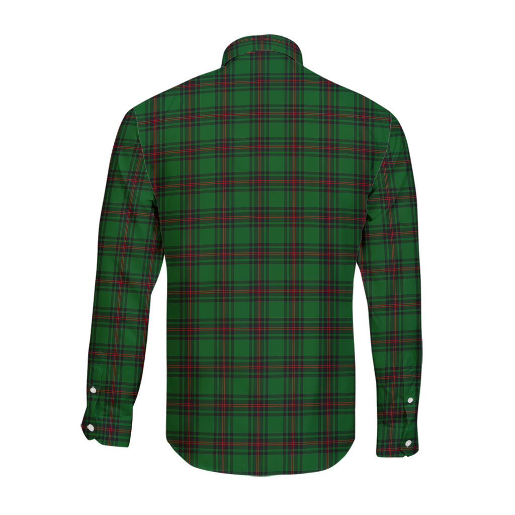 Anstruther Tartan Long Sleeve Button Up Shirt with Family Crest - Tartan Vibes Clothing