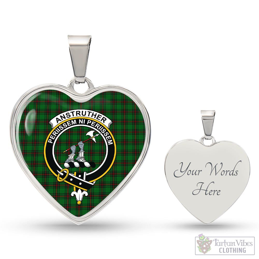 Anstruther Tartan Heart Necklace with Family Crest Luxury Necklace (Silver) Yes - Tartan Vibes Clothing