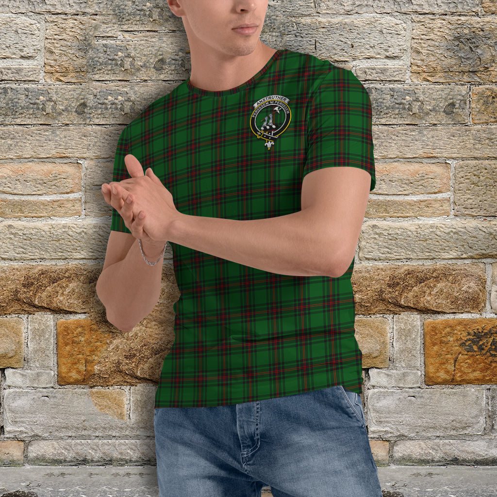 Anstruther Tartan T-Shirt with Family Crest - Tartanvibesclothing