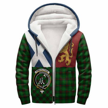 Anstruther Crest Tartan Sherpa Hoodie with Lion Rampant Saltire Style