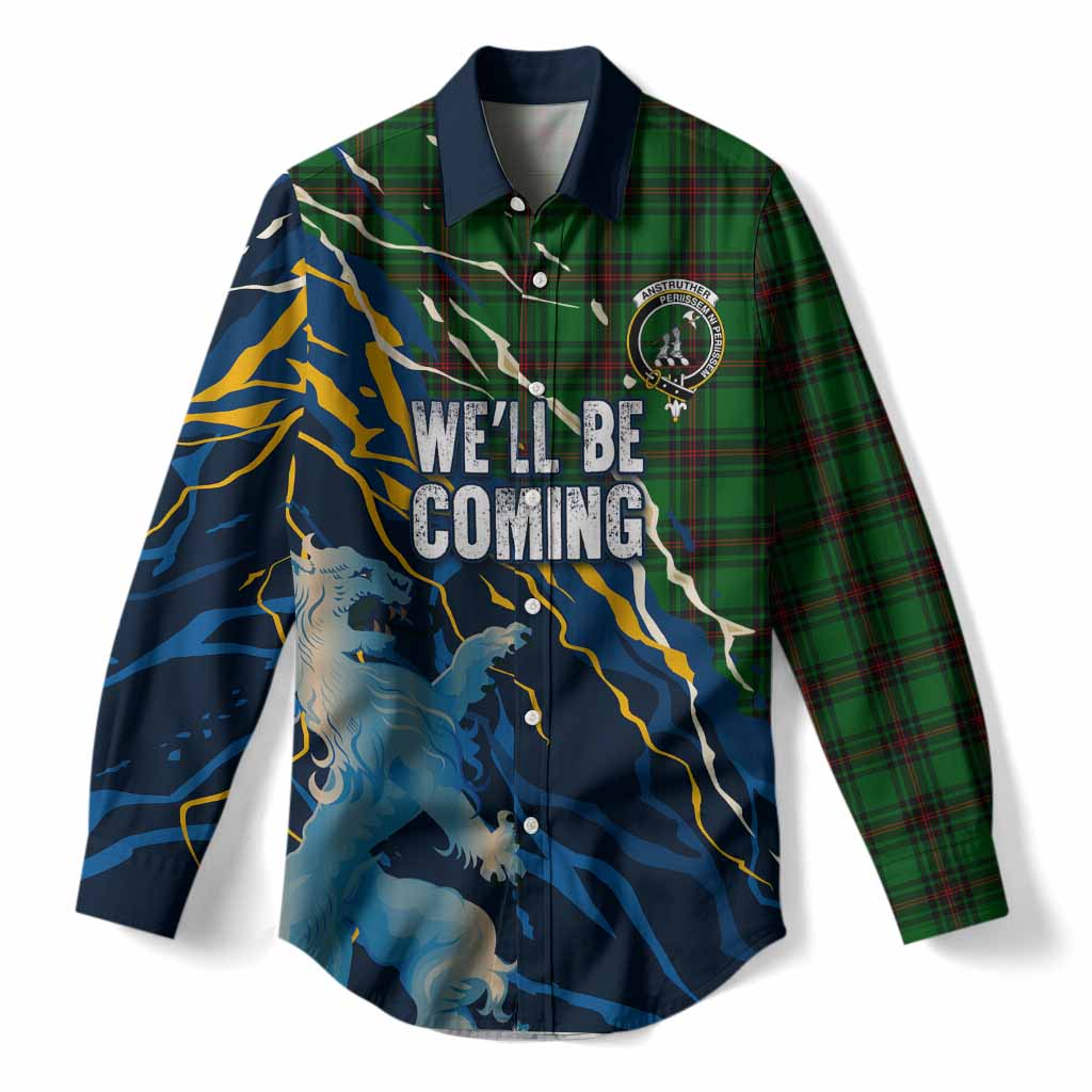 Anstruther Scotland Tartan Women Casual Shirt WC2026 Football - We'll Be Coming