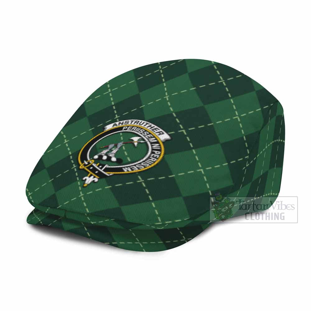 Anstruther Scottish Family Crest Flat Cap Green Argyle Classic Style - Tartan Vibes Clothing