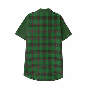 Anstruther Tartan Accent Kid Hawaiian Shirt with Family Crest