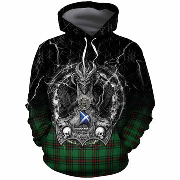 Anstruther Tartan Crest Cotton Hoodie Celtic Odin's Raven Legacy