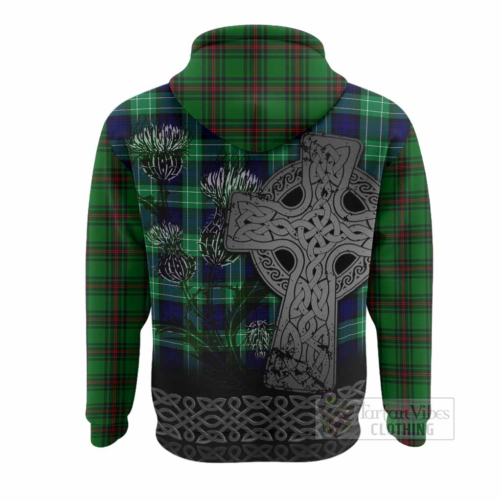 Anstruther Tartan Crest Hoodie Grunge Celtic Cross Scottish Thistle