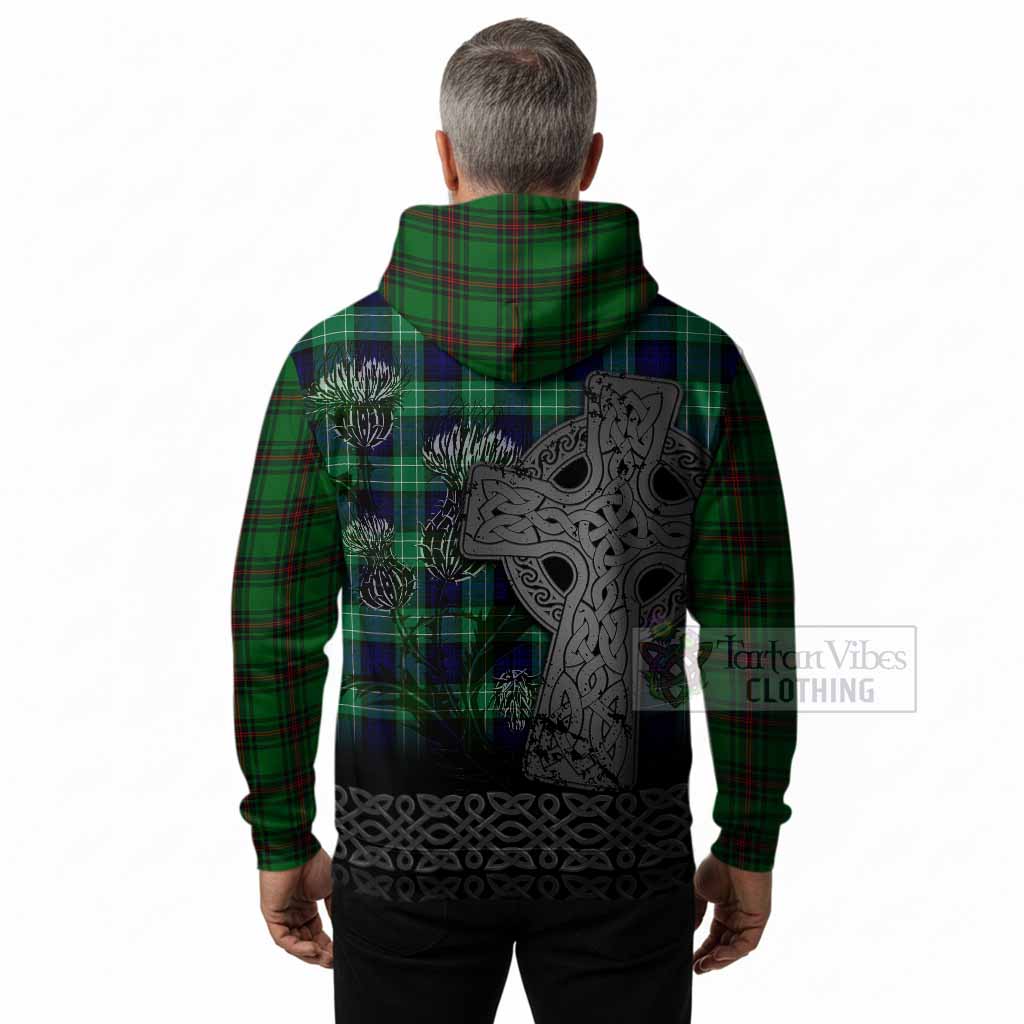 Anstruther Tartan Crest Hoodie Grunge Celtic Cross Scottish Thistle
