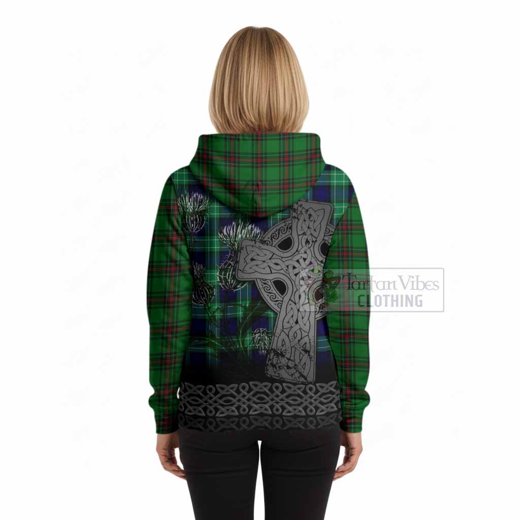 Anstruther Tartan Crest Hoodie Grunge Celtic Cross Scottish Thistle