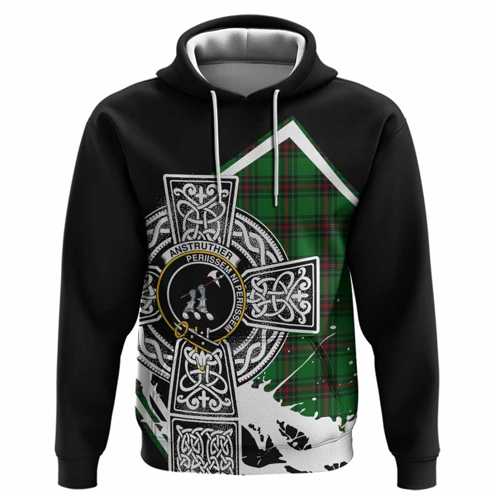 Anstruther Tartan Crest Hoodie Scottish Celtic Cross Heritage