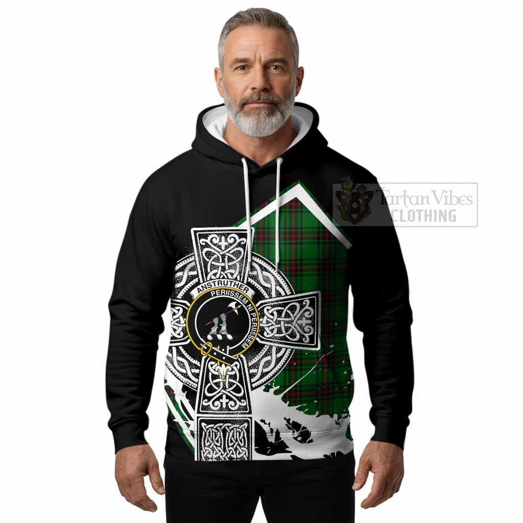 Anstruther Tartan Crest Hoodie Scottish Celtic Cross Heritage