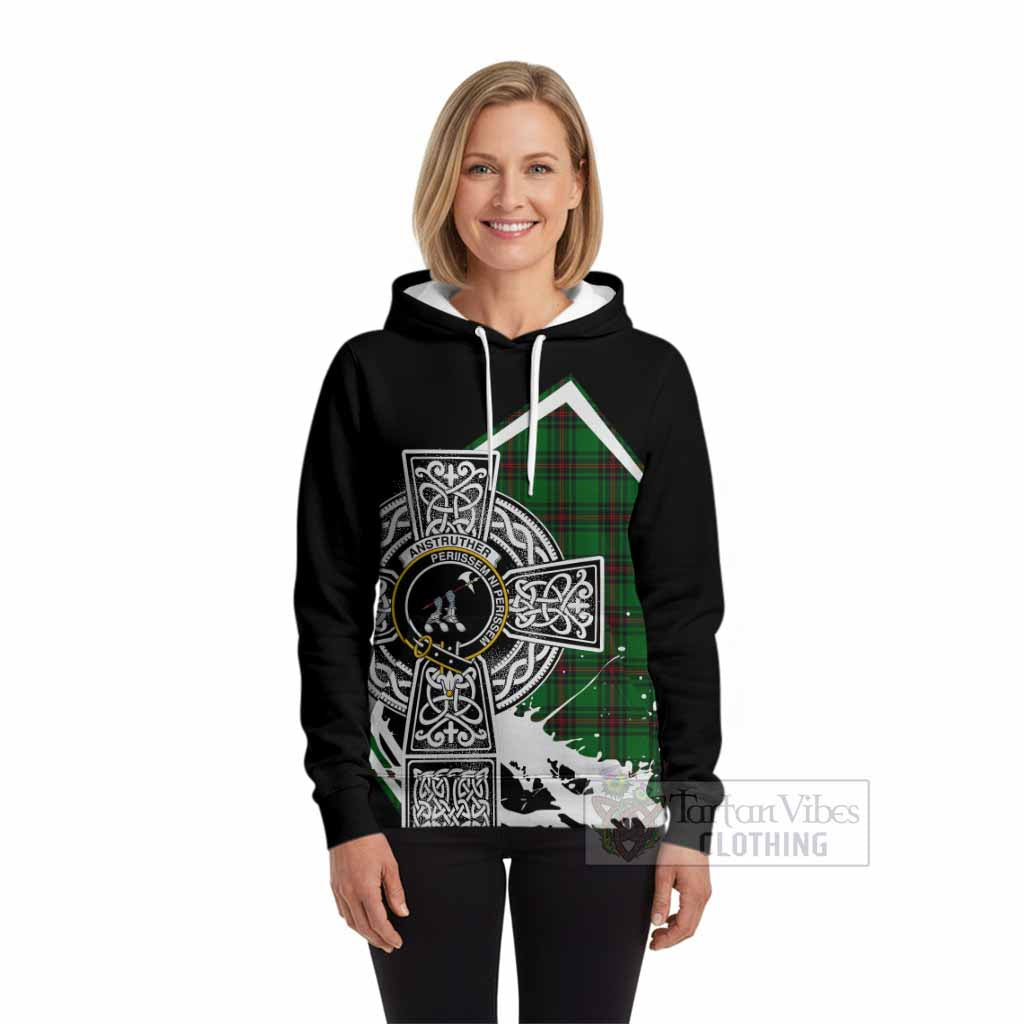 Anstruther Tartan Crest Hoodie Scottish Celtic Cross Heritage