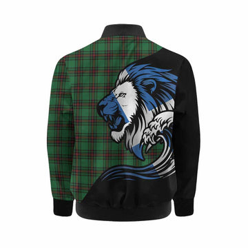 Anstruther Tartan Crest Kid Bomber Jacket Scottish Golden Lions Wave Flow