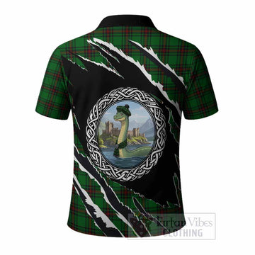 Anstruther Tartan Crest Loch Ness Monster Polo Shirt Celtic Knot Nessie Art
