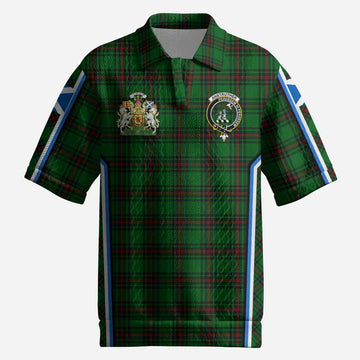 Anstruther Tartan Crest Men’s Polo Sweater Top Scotland Coat of Arm Flag Style