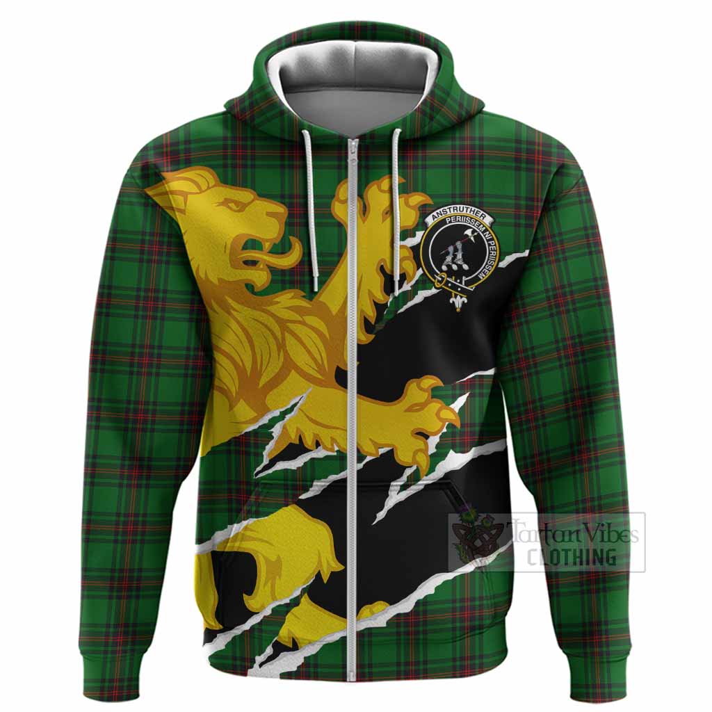 Anstruther Tartan Crest Scottish Hoodie Heraldic Golden Lion