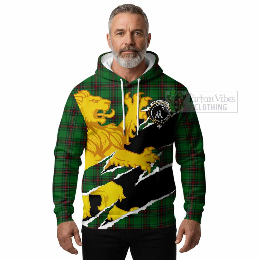 Anstruther Tartan Crest Scottish Hoodie Heraldic Golden Lion