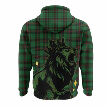Anstruther Tartan Family Crest Hoodie Crowned Lion Roaring