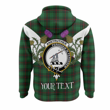 Anstruther Tartan Family Crest Hoodie Scottish Burns Night Thistle Floral