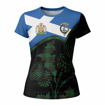 Anstruther Tartan Family Crest Women T shirt Scotland Thistle Floral Flag Style