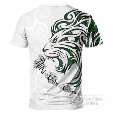 Anstruther Tartan Lion Roar T-Shirt Alba Gu Brath with Celtic Motifs