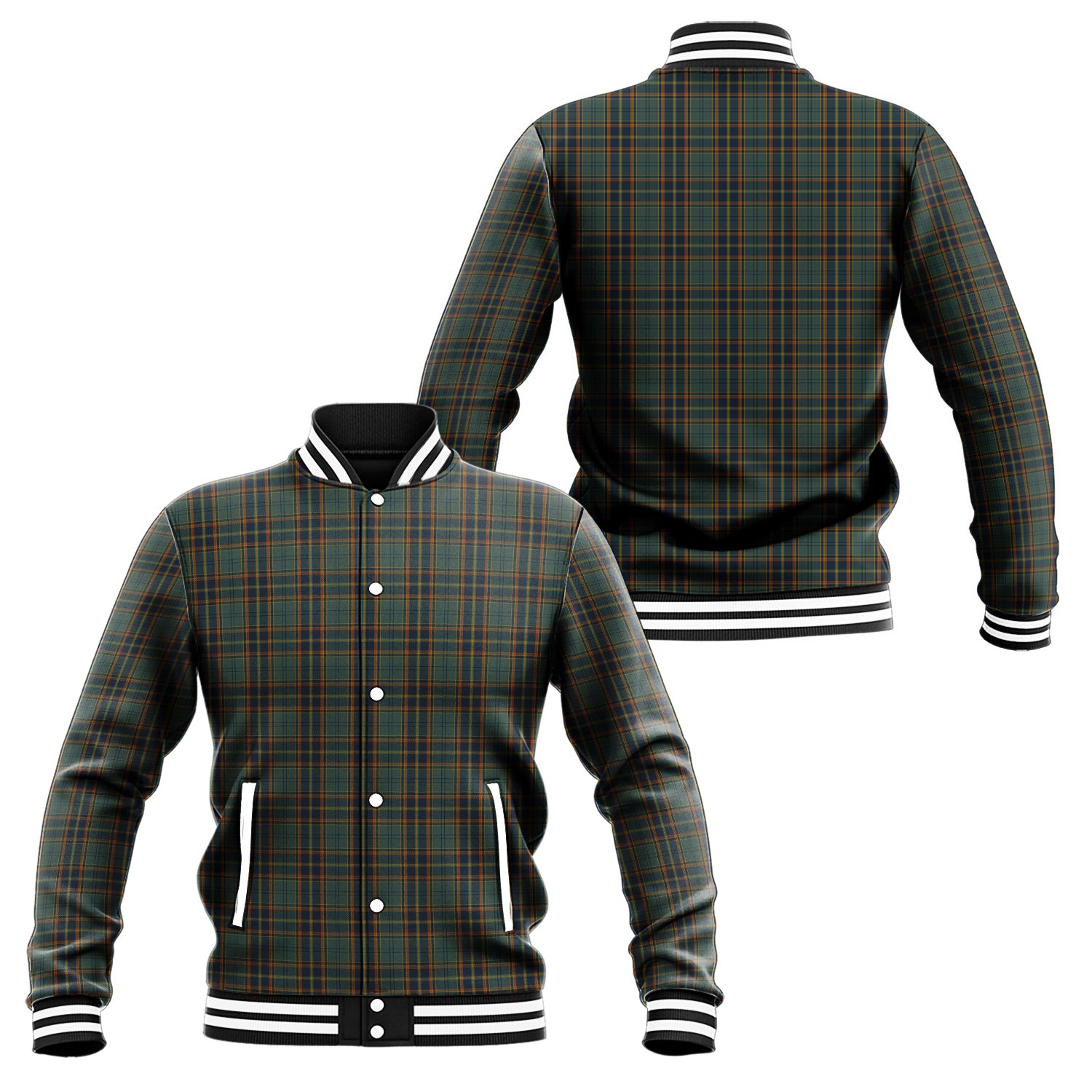 Antrim County Ireland Tartan Baseball Jacket Unisex - Tartan Vibes Clothing