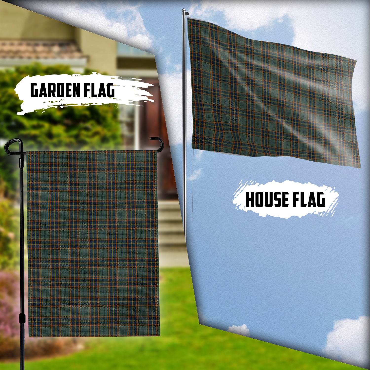Antrim County Ireland Tartan Flag Garden Flag (Vertical) - Tartanvibesclothing