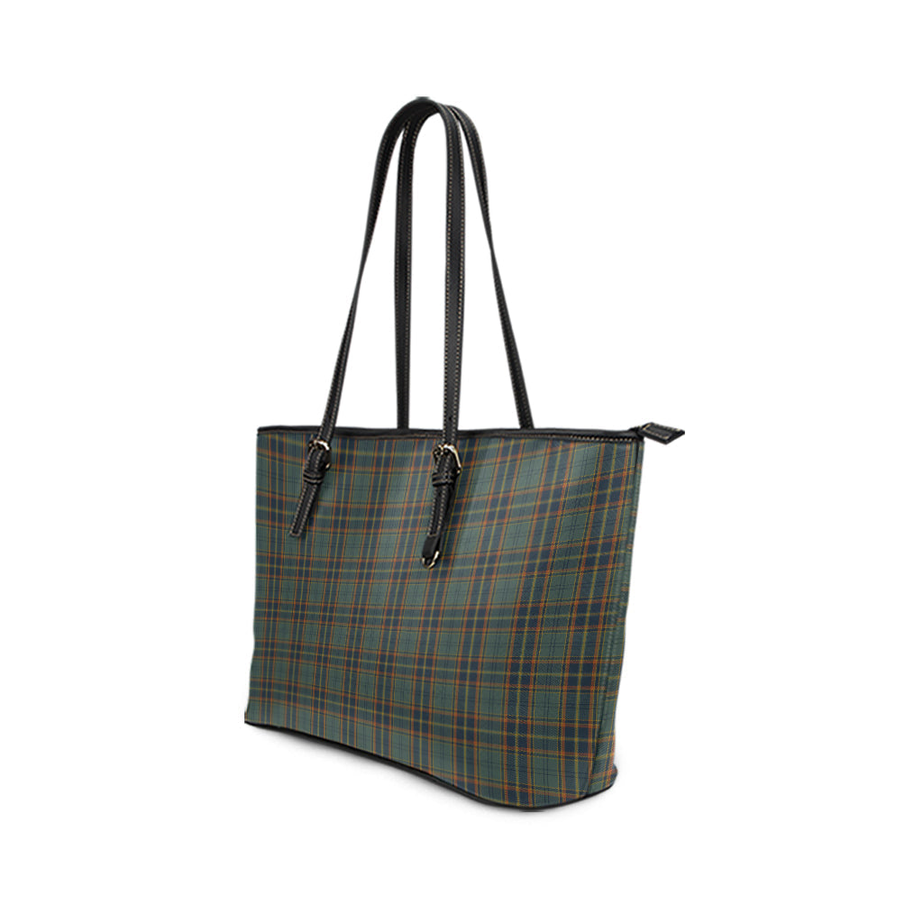 Antrim County Ireland Tartan Leather Tote Bag - Tartan Vibes Clothing