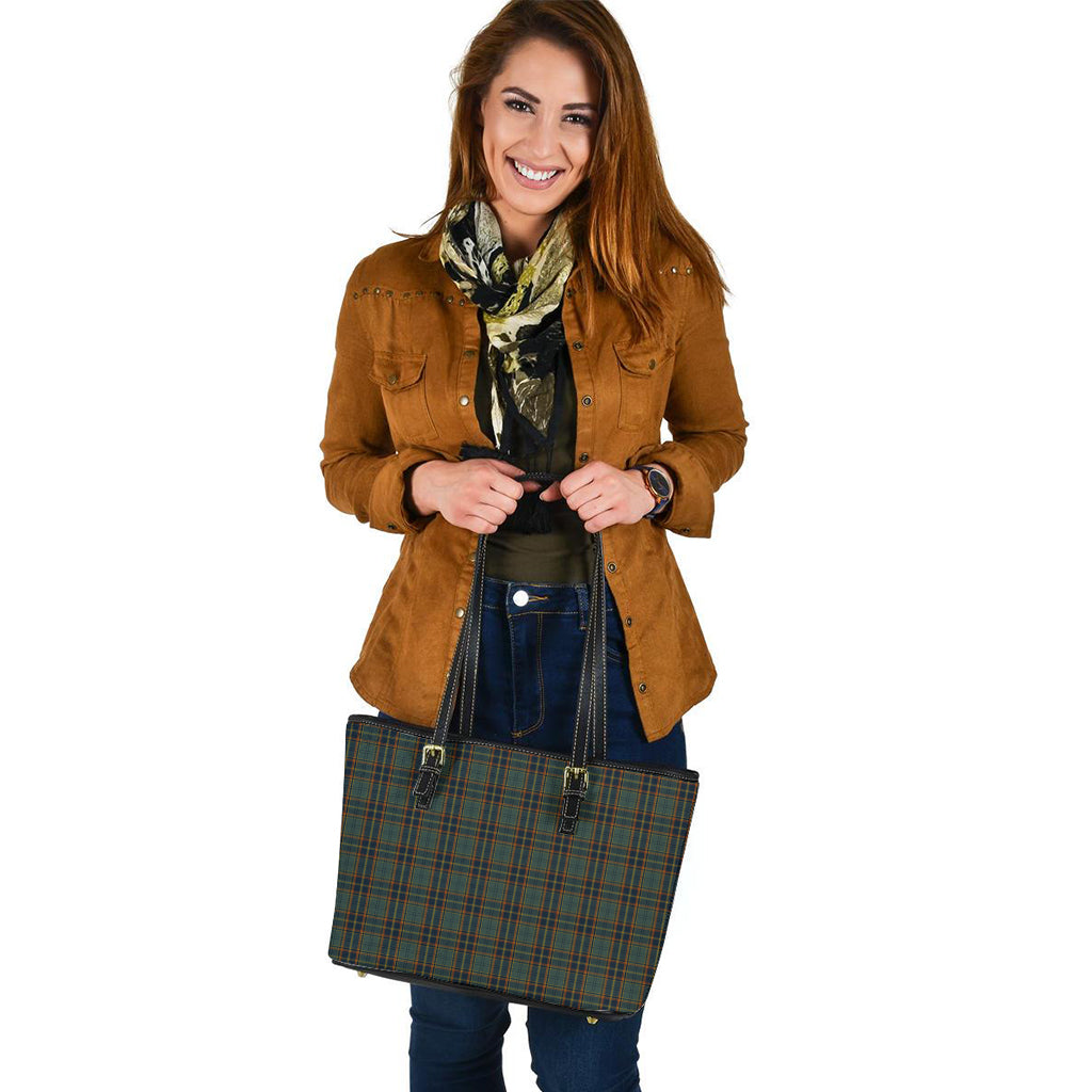 Antrim County Ireland Tartan Leather Tote Bag - Tartan Vibes Clothing
