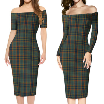 Antrim County Ireland Tartan Off Shoulder Lady Dress Women's Dress - Tartanvibesclothing