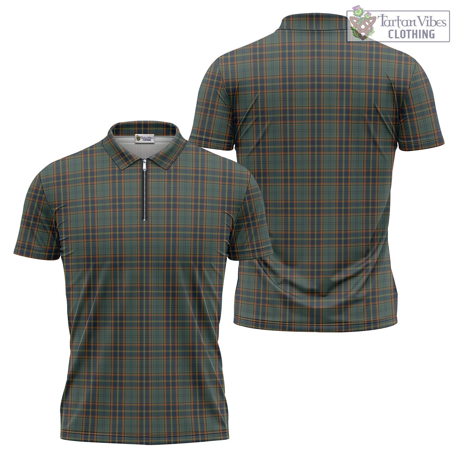 Antrim County Ireland Tartan Zipper Polo Shirt Unisex - Tartan Vibes Clothing