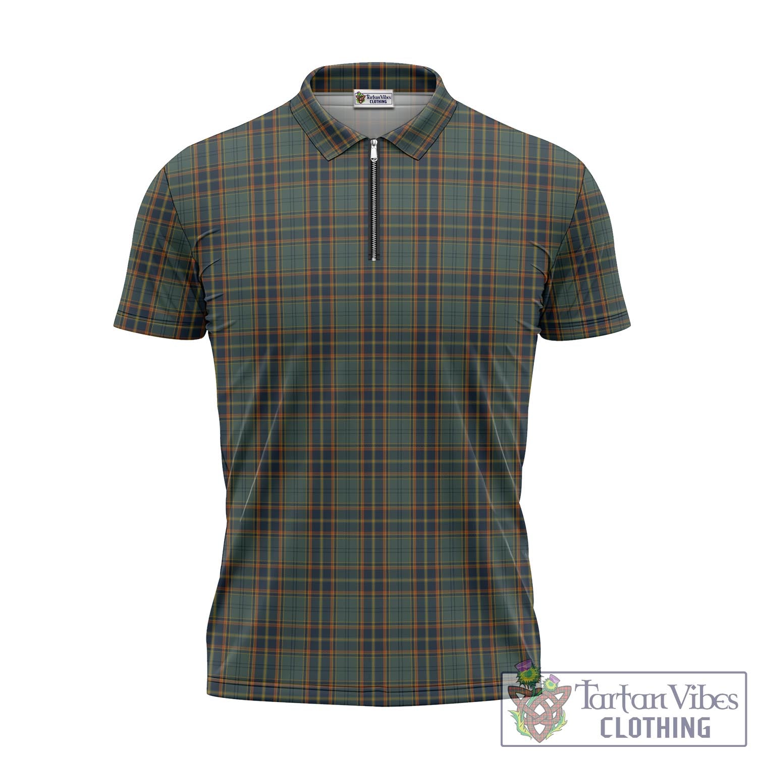 Antrim County Ireland Tartan Zipper Polo Shirt - Tartan Vibes Clothing