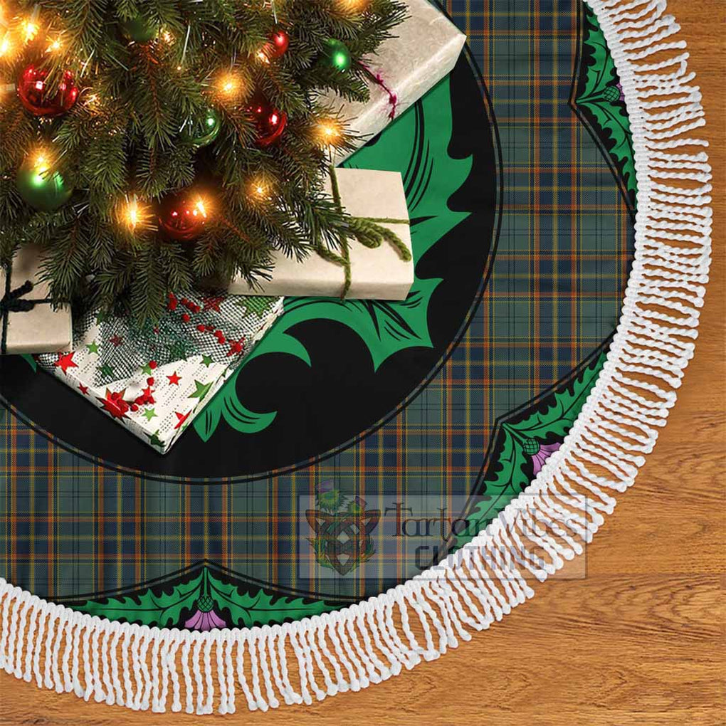 Tartan Vibes Clothing Antrim County Ireland Tartan Christmas Tree Skirt Scottish Thistle Style