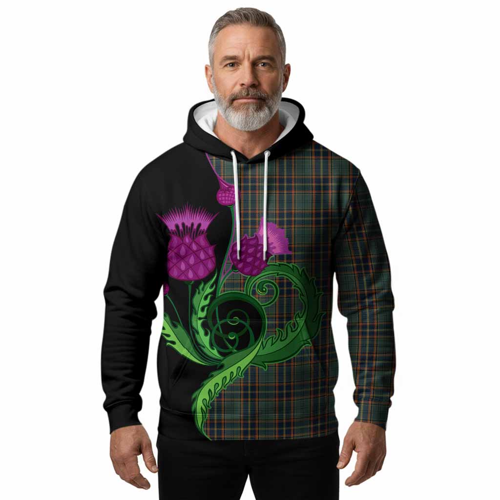 Antrim County Ireland Tartan Hoodie Traditional Scottish Thistle