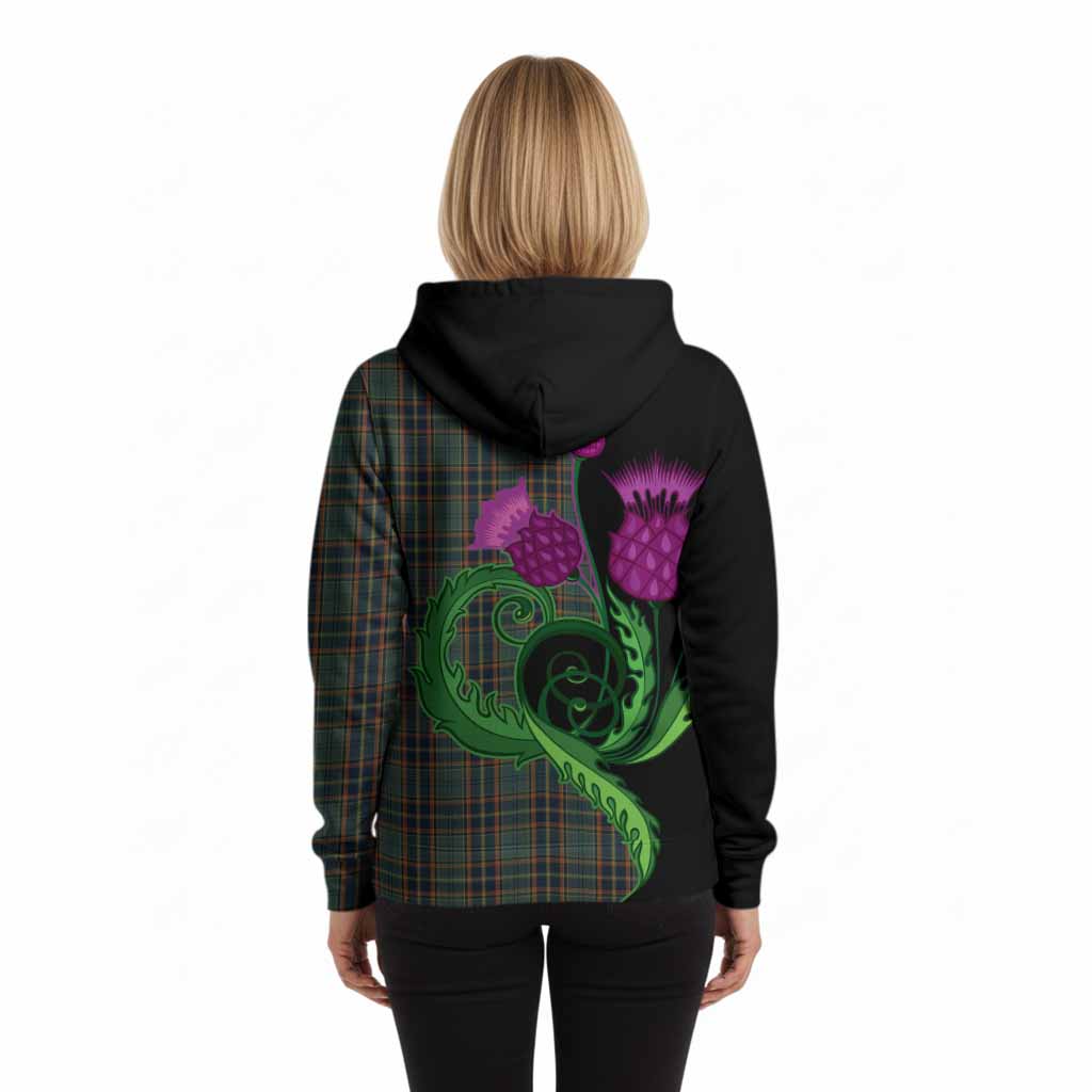 Antrim County Ireland Tartan Hoodie Traditional Scottish Thistle